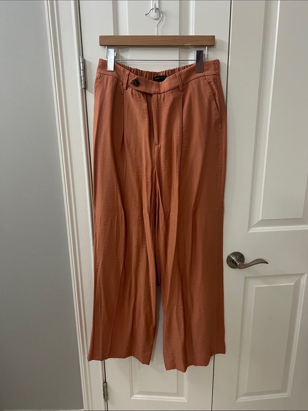 Women’s Wide-Leg Casual Trousers in Rust
